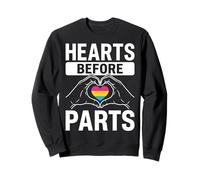 Pansexual Pride Hearts Before Parts Sweatshirt