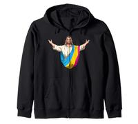Pansexuel Jésus LGBTQ Pride Amen Rainbow Savior Sweat à Capuche