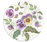 Pansy Embroidery 1000 Pièces Puzzles Convient Aux Adultes Aux Enfants Dope Puzzle Circulaire Cadeau Les Anniversaires Jeu D'Intelligence Puzzle Bricolage Pour Décoration D’intérieur 1000pcs (67.5x67.5