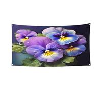 Pansy Perfection - Bannière personnalisable pour événements - Décoration extérieure/intérieure avec œillets métalliques pour festivals et fêtes