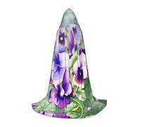 (Pansy Perfection) Cape à capuche imprimée douce et élastique pour adolescents, fête costumée, Halloween, taille S