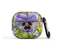 Pansy Perfection - Coque pour écouteurs sans fil de 3e génération ultra légers - Coque de protection complète contre les chutes avec porte-clés - Jolie coque rigide de protection à DEL avant visible