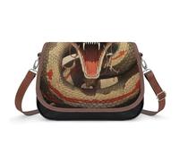 Pansy Perfection Sac à bandoulière en cuir pour femme Sac à main de voyage Sac fourre-tout pour un usage quotidien, Serpent bouche ouverte, Taille unique