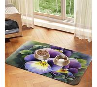 Pansy Perfection Tapis de nourriture pour chien, 30,5 x 45,7 cm, antidérapant, super absorbant, passe au lave-vaisselle, pour nourriture et eau, joli tapis d'alimentation en caoutchouc à séchage