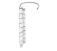 PansyWind Tringle à rideau de douche, 2,4 x 1,8 m, avec extrémité rétractable de 0,9 à 1,3 m, pour baignoires en forme de U, pour montage mural en acier inoxydable glossy argent