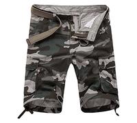 Panta Court Cargo Homme, Pantacourt Cargo Homme Taille Élastique - Pas Cher - Plusieurs Poches - Séchage Rapide Pantalon en Coton Léger Court Haute Utilité Grande Capacité De Rangement