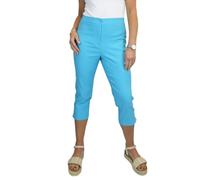 Pantacourt 3/4 pour Femme Pantalon Capri Bengaline Stretch Turquoise 36-48 (42)