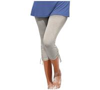 Pantacourt D'été Habillé pour Femme,Anti Cellulite Opaque Corsaire Souple Legging 3/4 Course Pied D'entraînement Chic lastique Taille haute Pantalon de compression Temps Libre Relaxation Marche