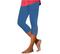 Pantacourt D'été Habillé pour Femme Pantalon de yoga Confortable et Extensible Pantalon de Compression D'entraînement Chic Élastique Taille Haute Couleur Unie Pantalons Legging 3/4 Course à Pied