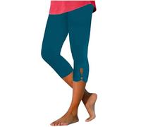 Pantacourt D'été Habillé pour Femme Pantalon de yoga Confortable et Extensible Pantalon de Compression D'entraînement Chic Élastique Taille Haute Couleur Unie Pantalons Legging 3/4 Course à Pied