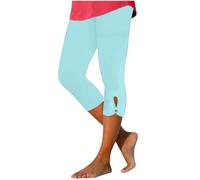 Pantacourt D'été Habillé pour Femme Pantalon de yoga Confortable et Extensible Pantalon de Compression D'entraînement Chic Élastique Taille Haute Couleur Unie Pantalons Legging 3/4 Course à Pied