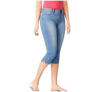 Pantacourt d'été pour femme Stretch Pantacourt pour femme 34 Jeans Capri Pantalon d'été léger Taille haute Legging extensible Élégant Longueur genoux Pantalon de sport Pantalon