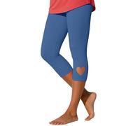 Pantacourt d'été stretch pour femme - Opaque - Pantalon de yoga moulant - Pantalon de yoga skinny extensible - Décontracté - Avec ajouré - Taille haute - Short de fitness, Marine, S