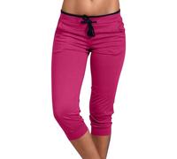 Pantacourt Femme Sport 3/4 Pantalon De Jogging Coton Léger Capri Pantalon Survêtement Yoga Gym Running Pantalons avec Poches, Parfait pour Les Sports, Gym Pas Cher