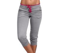 Pantacourt Femme Sport 3/4 Pantalon De Jogging Coton Léger Capri Pantalon Survêtement Yoga Gym Running Pantalons avec Poches, Parfait pour Les Sports, Gym Pas Cher