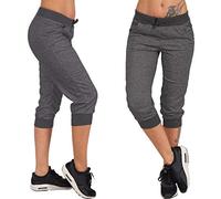 Pantacourt Femme Sport 3/4 Pantalon De Jogging Coton Léger Capri Pantalon Survêtement Yoga Gym Running Pantalons avec Poches, Parfait pour Les Sports, Gym Pas Cher