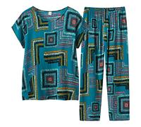 Pantacourt Femme t Rose Corail Mi-Long Pyjama Femme Raffi Confortale Respirant Chic Dtendu Mou Agrale Chaleureux Doux Imprim Vtements De Nuit Capri Rgulier Serein