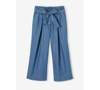VERTBAUDET Pantacourt Fille Large en Denim léger Style Paperbag Bleu Moyen 12A