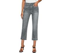 Pantacourt Jean Casual Femme Fluide d'été Shaping Jeans Taille Haute Elastique Coupe Droit Pants Denim Femmes Taille Elastique Ultra Confortable Jean Baggy Wide Leg Jambe Large Coupe Ample