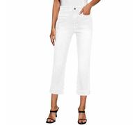 Pantacourt Jean Casual Femme Fluide d'été Shaping Jeans Taille Haute Elastique Coupe Droit Pants Denim Femmes Taille Elastique Ultra Confortable Jean Baggy Wide Leg Jambe Large Coupe Ample