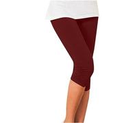 Pantacourt pour Femme Contrôle du Ventre Push Up Compression Leggings Grande Taille Doux et Confortable Legging 3/4 Course Pied de vélo