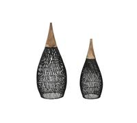PANTALLA SET 2 BAMBU TECA 35X35X85 HECHO A MANO