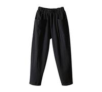 Pantalon 2025 Nouveau Femme Nettoyage du Sol, Pantalons Scrunch Taille Elastique Pants Capri Loisirs Coupe Lin Plusieurs Poches Japonais Printemps Et Été Jambe Baril Court Léger Couleur Unie Tenue