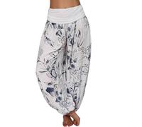 Pantalon 2026 pour femme, coupe ample et tissu polyester imprimé, pour un usage quotidien, sortie de w nd, style décontracté, facile à assortir avec des hauts, chemises, vestes ou baskets, blanc