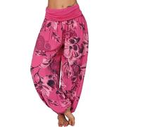 Pantalon 2026 pour femme, coupe ample et tissu polyester imprimé, pour un usage quotidien, sortie de w nd, style décontracté, facile à assortir avec des hauts, chemises, vestes ou baskets, rose