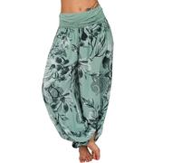 Pantalon 2026 pour femme, coupe ample et tissu polyester imprimé, pour un usage quotidien, sortie de w nd, style décontracté, facile à assortir avec des hauts, chemises, vestes ou baskets, Vert