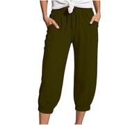 Pantalon 7/8 Femme en Double Tissu Froissé - Style CoréEn Oversized - Tissu Technique Anti-Rides - Design Moderne à Plis StructuréS - pour Looks éLéGants Ou Sportswear