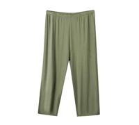 Pantalon 7/8 Femme Été, Uni, Taille Élastique avec Cordon de Serrage, Coupe Large Fluide Ample, Tissu Doux Léger Respirant, Look Décontracté Chic, Polyvalent pour Maison, Loisir, Plage et Quotidien