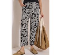 Pantalon 7/8 taille haute à jambes larges, coupe ample