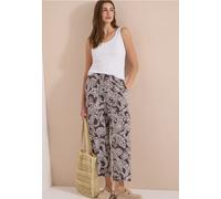 Pantalon 7/8 taille haute à jambes larges, coupe ample