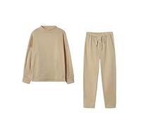 Pantalon à cordon de serrage pour femme - Jambe droite - Confortable - Ensemble complet - Jambe large - Pantalon de pyjama avec poches - Jambe droite, kaki, XXL