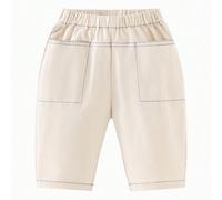 Pantalon à huit pinces garçon et fille, léger, élastique, doux, ample, style carotte pour l'été 9-12M,18-24M,3-4 ans,5 ans,7 ans,8 ansUnicoloreMélange coton