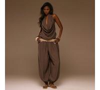 Pantalon à jambe bouffante plissée taille mi-haute, printemps été, vacances, plage, élégant, festival Ibiza, vacances, tajine L,M,S,XL,XSUnicoloreTissu tissé