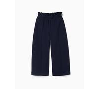 Pantalon À Jambe Large En Point De Rome Bleu Foncé 9/10A