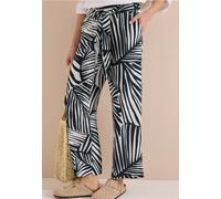Pantalon à jambes larges avec imprimé et détail de ceinture