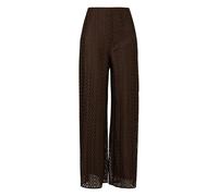 Pantalon Ã jambes larges en dentelle raffinÃ©e femme COMMA Marron 32 Long