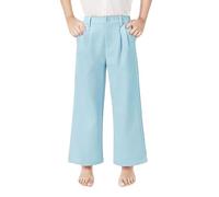 Pantalon à jambes larges pour fille - Pantalon d'affaires décontracté à taille haute et pour leggings bleus 514Y 128, bleu clair, 160