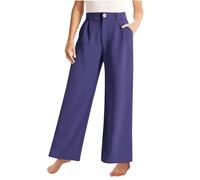 Pantalon à jambes larges pour fille - Pantalon d'affaires décontracté à taille haute et pour leggings bleus 514Y 128, lilas, 160