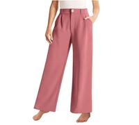 Pantalon à jambes larges pour fille - Pantalon d'affaires décontracté à taille haute et pour leggings bleus 514Y 128, Rose, 160