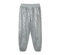 Pantalon à paillettes scintillantes pour enfants - Extensible dans les 4 sens - Taille élastique - Boutons de taille élastique - Ne perd pas ses poils - Legging à paillettes - Pour la danse et les