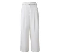 Pantalon à pinces en coton et lyocell mélangés à ceinture femme COMMA Blanc 46