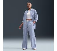 Pantalon à rayures ample taille mi-haute Nike Chill Poplin pour femme Game Royal/Sail/Noir XL (FR 50-52)