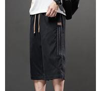 Pantalon à sept points en polyester décontracté pour hommes gris marron