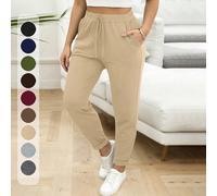 Pantalon à taille élastique et cordon de serrage pour femmes grandes tailles, en plusieurs couleurs, très extensible, style casual sportif, convient pour les sorties entre amis, les courts trajets, la