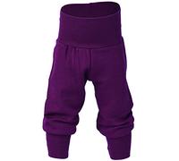 Pantalon à taille élastique pour bébé marque Engel, fabriqué avec 70 % en laine de mérinos bio et 30 % de soie - violet - 50/56 cm