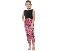 Pantalon Ali Baba imprimé léopard pour filles de 5 à 13 ans - Marque - Toute la longueur - Taille élastiquée 5-6 ans